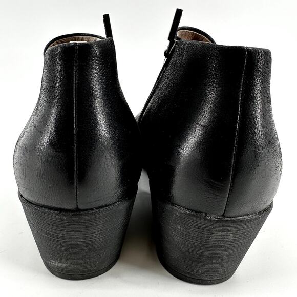 Dansko Raina Ankle Boots Low Cut Nubuck Leather Zip Up Almond Toe Black 6.5 - Picture 5 of 7